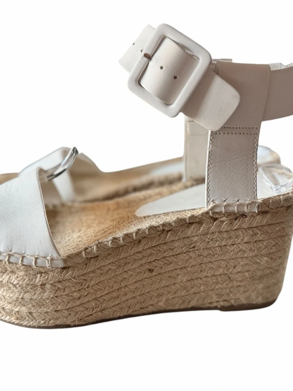 Vince White Espadrille Platform Sandals Size 7